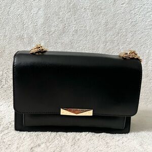Michael Kors Black Crossbody Bag with Gold Accents